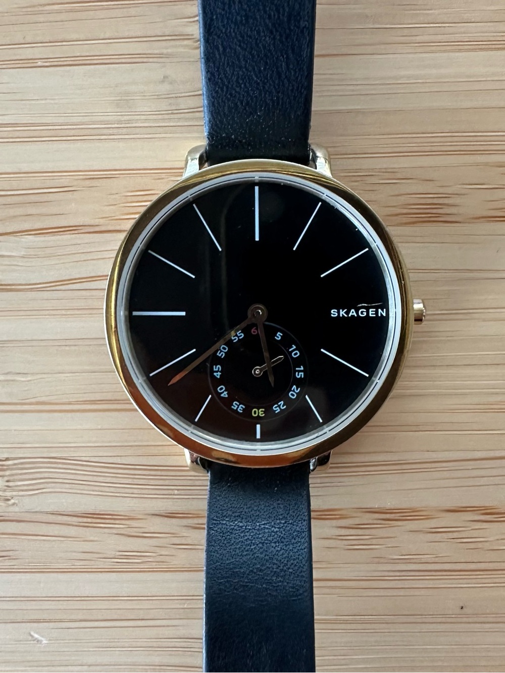 Skagen Women’s Hagen Black & Gold Watch - Needs new battery